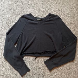 Navy Cropped Sweater M